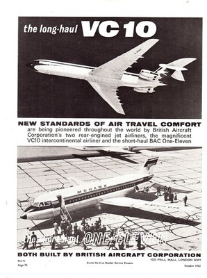 3w28219/ Dekorative Reklame aus 1965   Vickers VC10