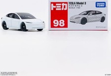Tesla Model 3 White 98 1:63 Scale Diecast Model Car by Tomica 270089