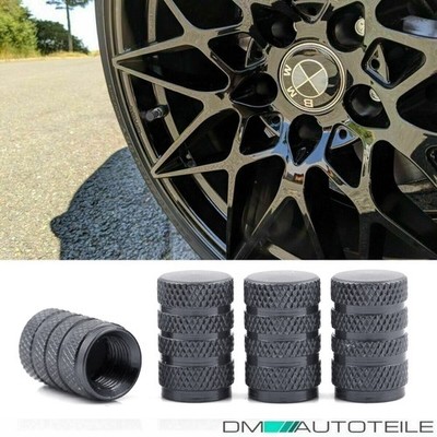 4 Ventilkappen Kappen SET Grau eloxiert für Autoventile Fahrrad Motorrad Bike