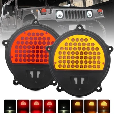 LED Front Turn Signal Light Yellow/Red 12422957 For Humvee M35 M998 Hummer H1 - Image 1 of 4