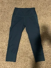 All In Motion Legging Women’s Small Teal Green Capri Gym Athletic Workout