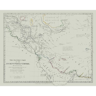 Historic Map - Persian Empire Eastern - Long 1831 - Vintage Wall Art