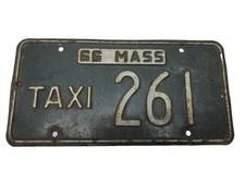 1966 Massachusetts TAXI License Plate "261" as pictured.