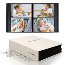 Baby Photo Album 4x6 Small SlipIn Photo Book with 200 Pockets, Cloth Cover Gr...