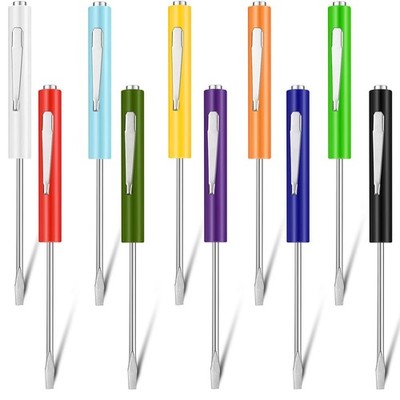 Honoson 10 Pieces Pocket Screwdriver Mini Tops and Clips Colorful 