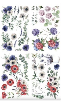 Dewy Morning Floral Rub-On Transfers Belles and Whistles by Dixie Belle