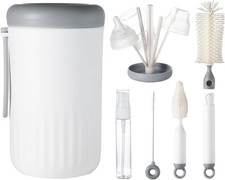 Travel Bottle Cleaner Kit, 6-In-1 Baby Bottle Brush with Silicone Bottle Brush,