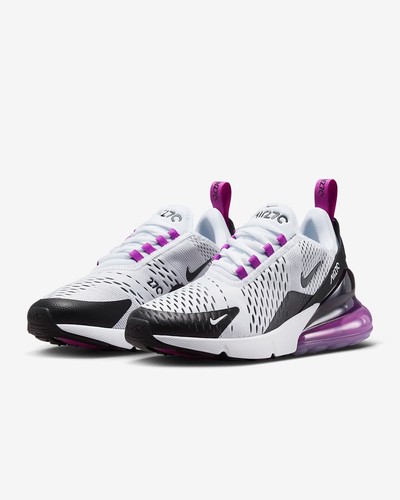 Nike Air Max 270 White-Fuchsia New Women's Sneakers Size 8.5 US AH6789-113 - Picture 1 of 8