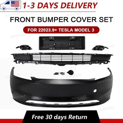 Complete Front Bumper Grille Set 6pcs For 2023+ Tesla Model 3