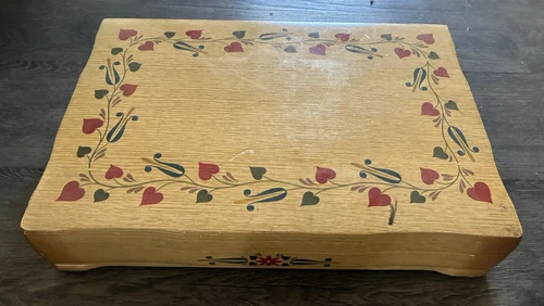 Vtg. Peter Hunt Wood Silverware Storage Chest