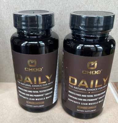 2 Bottles Choq Daily 60 Vegan Capsules Natural Choice Men - Testosterone Booster