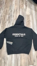 Fear of God Essentials SS21 Cotton Pullover Hoodie for Men - Black, Large