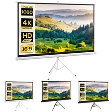 HOMCOM Telo Proiettore con Treppiede Regolabile