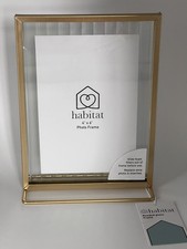 Habitat Gold Reeded Glass Photo Frame 4" x 6" - BNWT