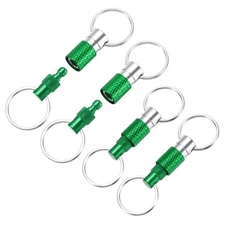 4 Pack Quick Release Keychain Pull Apart Detachable Swivel Keychain, Green