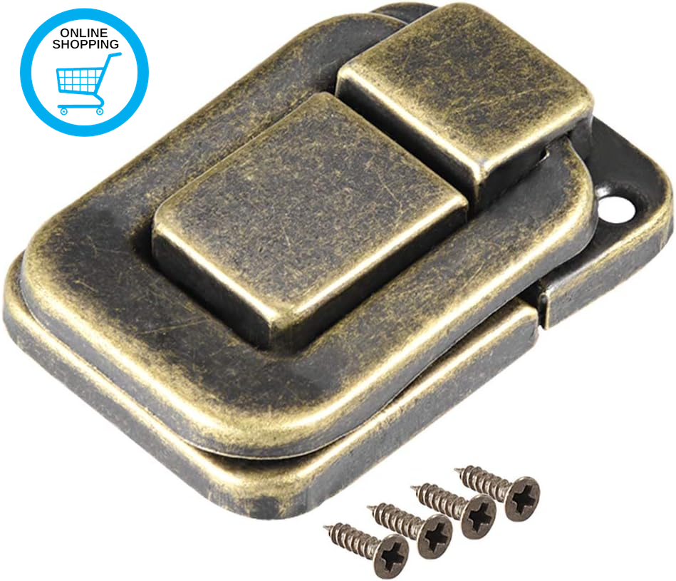 Toggle Catch Lock, 38Mm Retro Decorative Bronze Hasp W Screws for Suitcase Chest