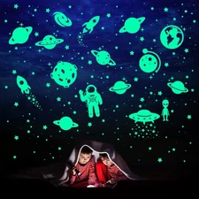 260 PCS Glow in The Dark Stars, Glowing Stars for Ceiling, Star Wall Decals S...