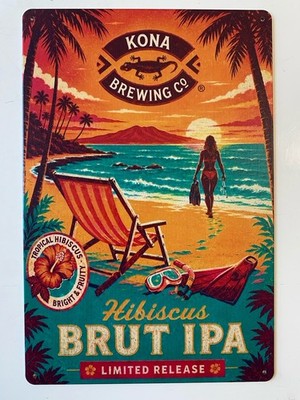 Kona Brewing Sign - Hibiscus Brut IPA - Hawaii - Liquid Aloha Big Wave