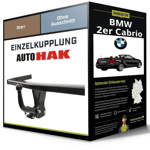 Starre AnhäNgerkupplung für BMW 2Er Cabrio 03.2014-06.2021 Typ F23 Auto Hak NEU-image