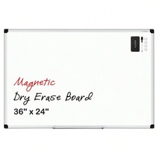Warm Magnetic Whiteboard 36x24 Wall Mounted Dry Erase Board Aluminum Frame