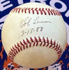 BOB LEMON 3-13-88 SIGNED OAL BASEBALL CLEVELAND INDIANS 1976 HOF 1948 WS CHAMP!!
