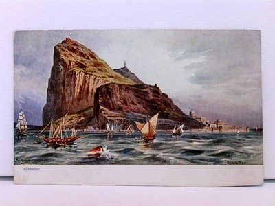 Künstler-AK Gibraltar, F. Perlberg; coloriert; Britische Überseegebiete