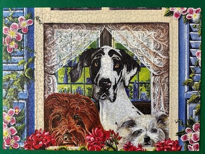 Cobble Hill Jigsaw Puzzle  Come Back Home  Dogs In Window 1000 Pieces