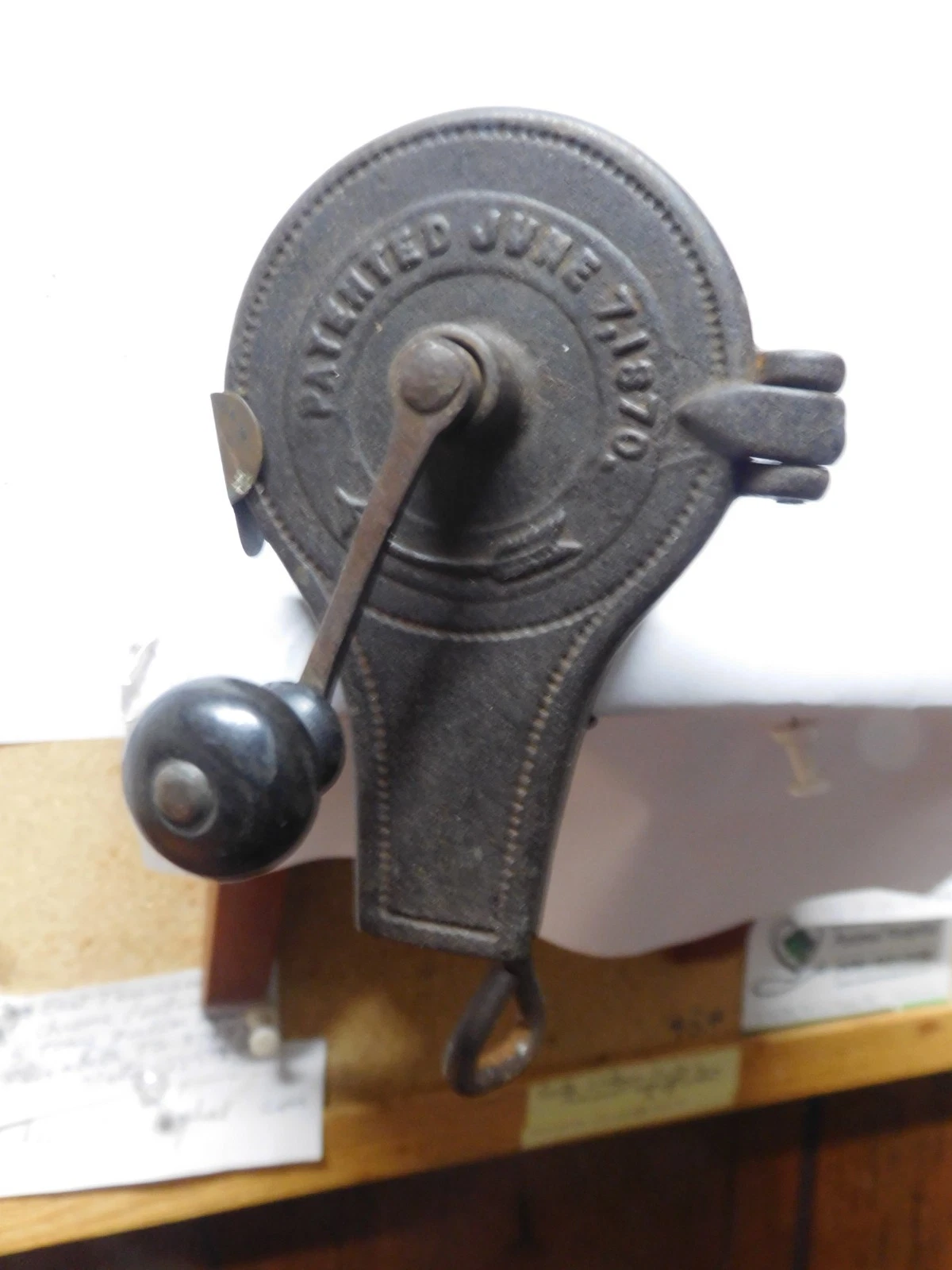 Antique Cast Iron Nutmeg Grinder Grater Kitchen Spice Tool Patent 1870 Original