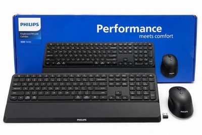 Philips Wireless Keyboard Mouse Combo 6000 Series USB Receiver Tested Working