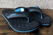 Reef Men's The Ripper Black Blue Size 9 Sandals Flip Flops Slides Shoes
