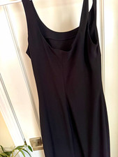 ZARA Basic Black Solid Sleeveless Scoop Neck Midi Slip Dress Size 8