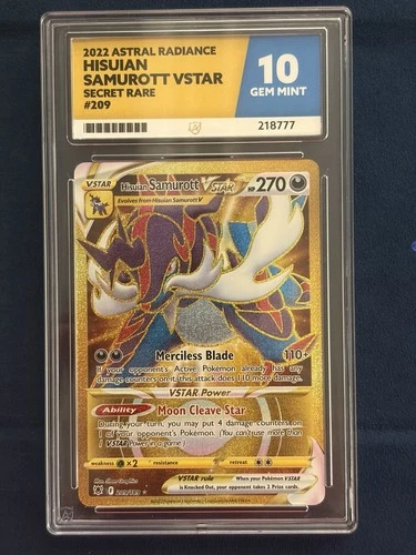 Pokémon TCG Astral Radiance Hisuian Samurott VSTAR 209/189 Graded Ace 10