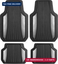 Motor Trend Chrometech Car Floor Mats Full Set - Durable Rubber Floor Mats For C