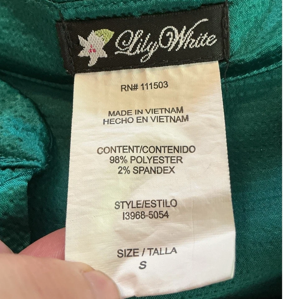 Vintage Womens Satin Y2K Babydoll Top Sz S Emerald Green Black Lace Whimsigoth - Image 3 of 4