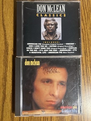 Don McLean CD Lot Classics & American Pie Other Hits 2 Disc Set- 1 Broken Case