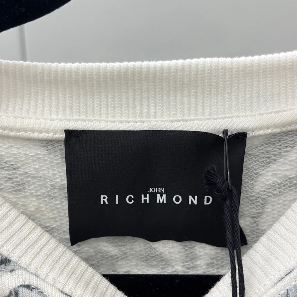 Nuevo con etiquetas Suéter Estampado de Cebra John Richmond - Negro, Blanco y Amarillo Talla S Foto 4 de 4