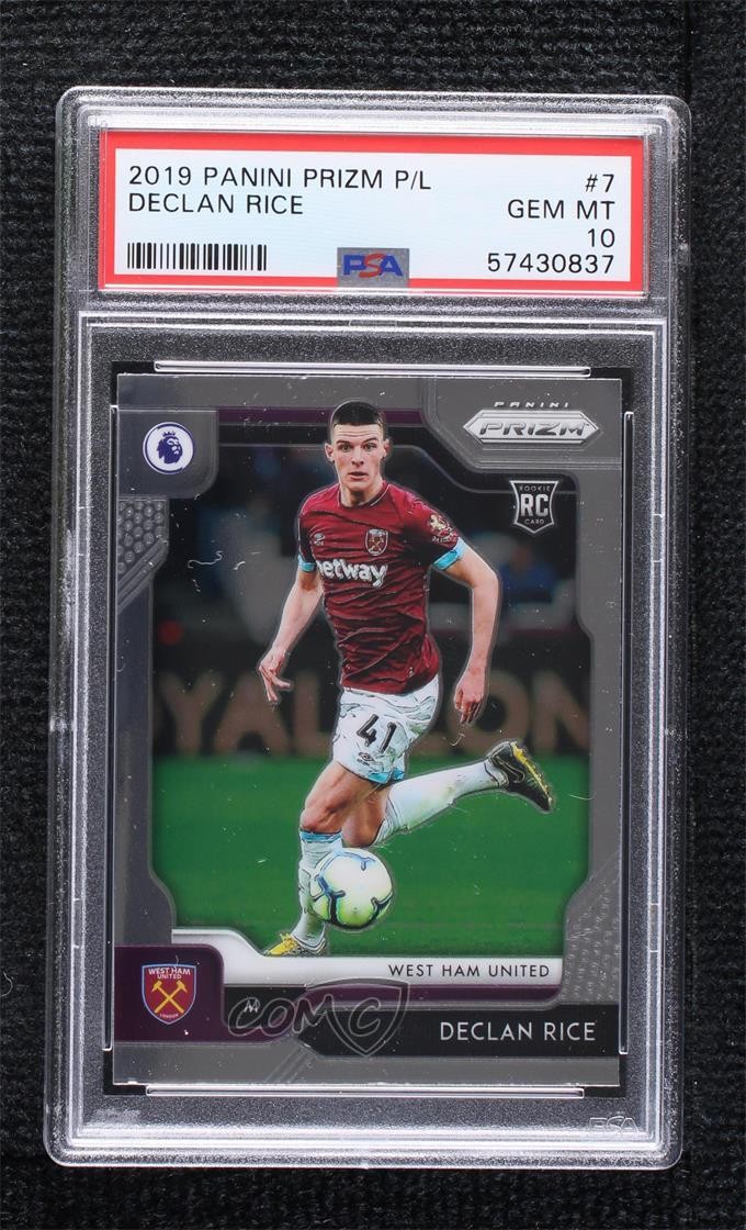 2019-20 Panini Prizm Premier League Declan Rice #7 PSA 10 GEM MT 00jj
