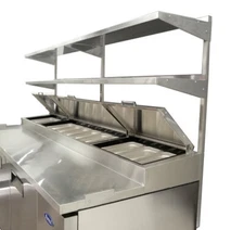 Atosa MPF8202GR 67" 2 DR Pizza Prep Table w/ Double Over Shelf, , Free LiftGate