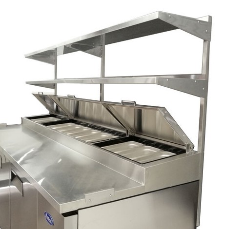Atosa MPF8202GR 67" 2 DR Pizza Prep Table w/ Double Over Shelf, , Free LiftGate - Picture 1 of 11