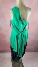 NEW! Cocktail Halston Heritage One Shoulder Dress Color Green/blue  Size 6 NWT