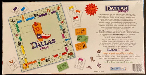Dallas In A Box Board Game Authentic Landmark Edition Monopoly New Sealed - Picture 2 of 9