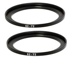 2 Pcs  62-72mm 62mm to 72mm Alumnium Metal Step Up Lens Filter Ring Adapter