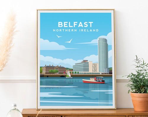 Belfast Art Print | Northern Ireland Travel Poster - Donegall Quay Wall Art - Picture 3 of 4