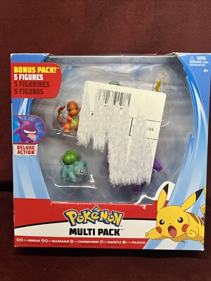 RARE POKEMON MULTI PACK 5 FIGURES DELUXE ACTION Sealed With Damaged Box