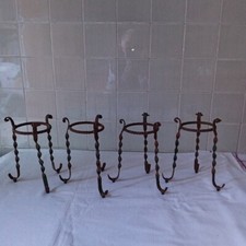 4 Antichi PORTAVASI (PORTACERI) in ferro battuto - anni '30 - '40