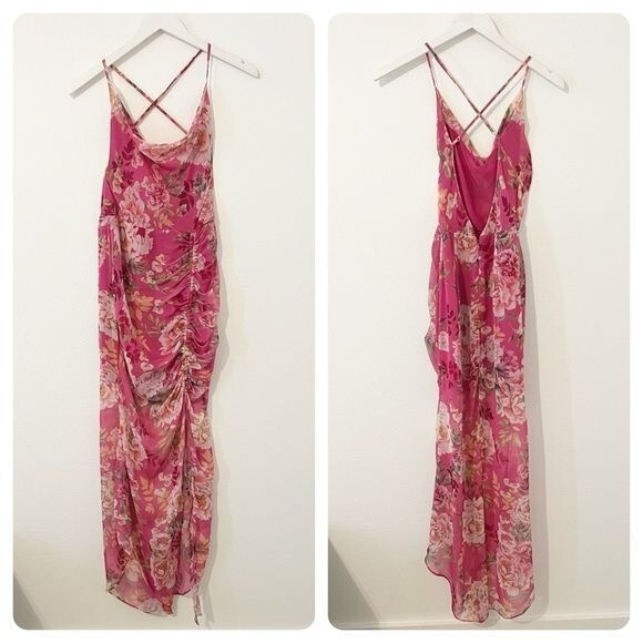 Sau Lee Freida Silk Dress Pink Floral MaxiRevolve Size US 2 thumbnail 2