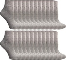 24PK Bulk Womens Ankle Socks Low Cut Ankle Socks Size 9-11 Gray 