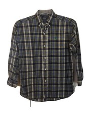 Polo Ralph Lauren Boys Youth Size M Medium Plaid L/S Button Shirt Blue