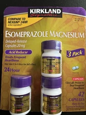 ✳️ Kirkland Signature Esomeprazole Magnesium 20mg Acid Reducer Nexium 42 count✳️