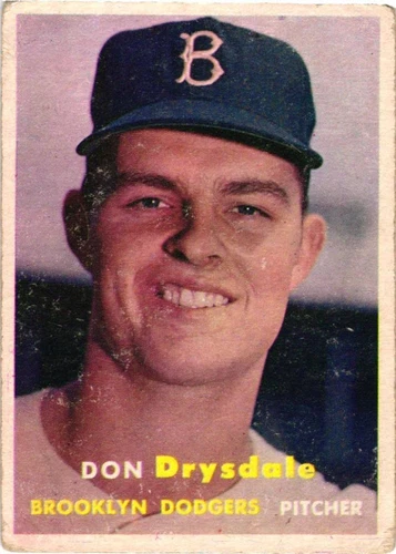 1957 Topps Rookie - Don Drysdale (#18)  Milwaukee Braves   ** VG-EX Shape